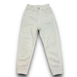 Weekday Paperbag Jeans High Rise Waist Tapered Leg Ankle Length Cream Size 4 US